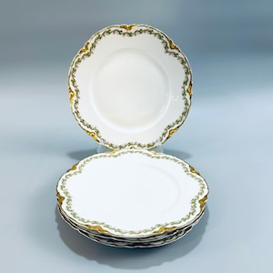 4 Haviland Clover Leaf Salad Plates