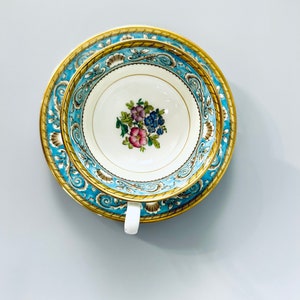Wedgwood Runnymede Turquoise Teacup and Saucer