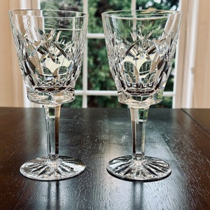2 Waterford Crystal Ashling Water Goblets