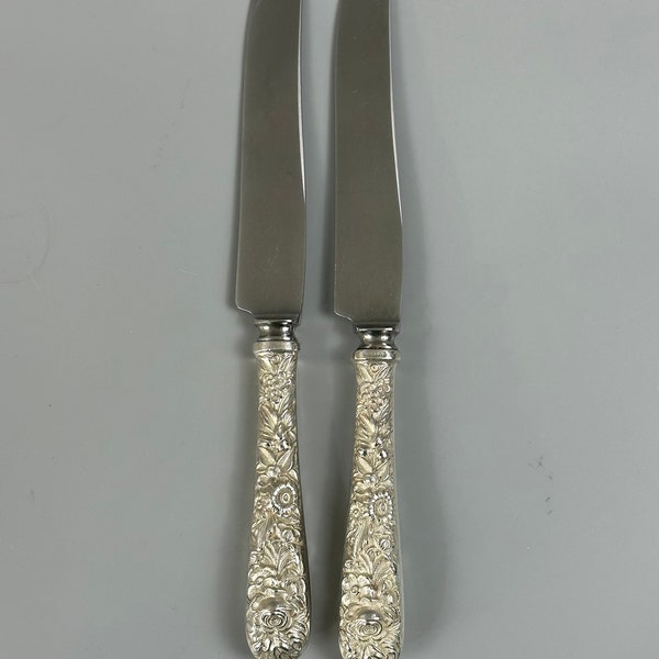 2 Kirk Stieff Repousse Place Knives