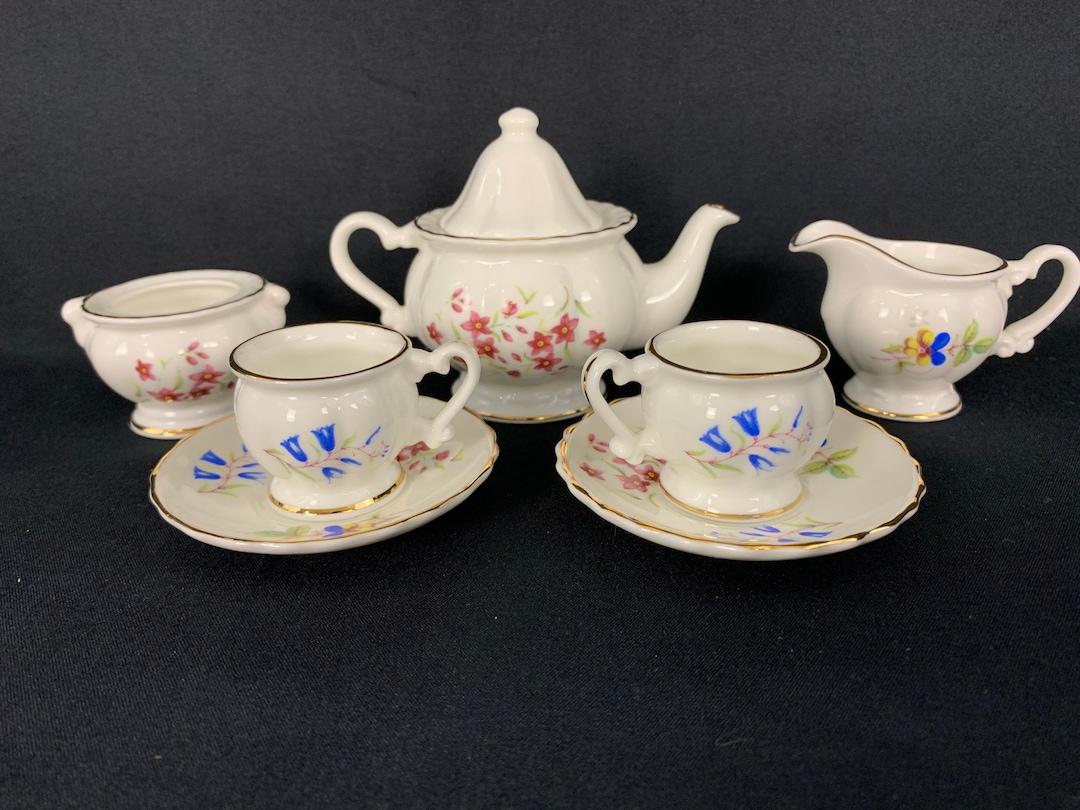 Miniature Bone China Tea Set Etsy