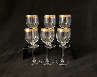 6 Lenox Crystal Autumn Wine Glasses