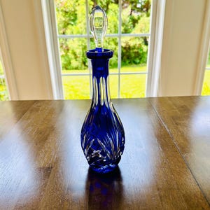 Gorham Cherrywood Cobalt Crystal Decanter