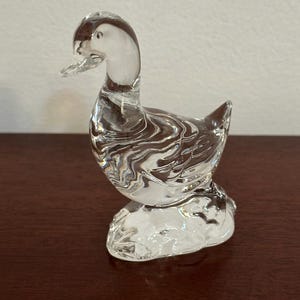 A Tall Waterford Crystal Duck Paperweight