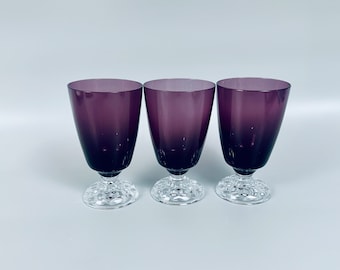 3 Fostoria American Lady Amethyst Juice Glasses