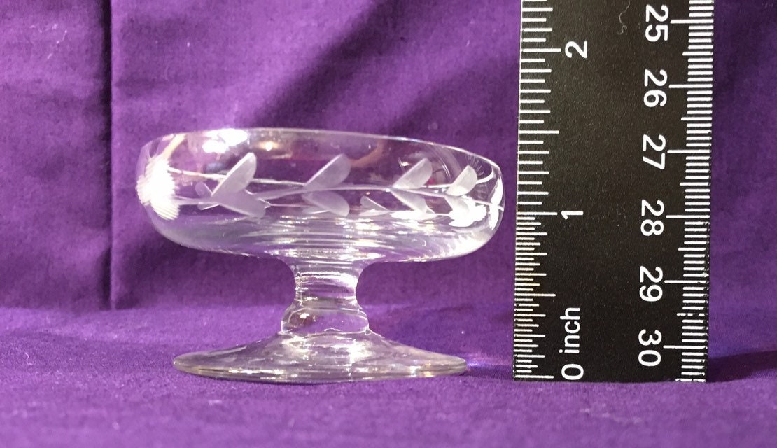 Crystal Salt Cellar With Silver Spoon Etsy