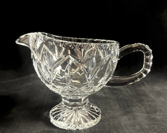 Crystal Gravy Boat Astor Pattern by Crystal Clear