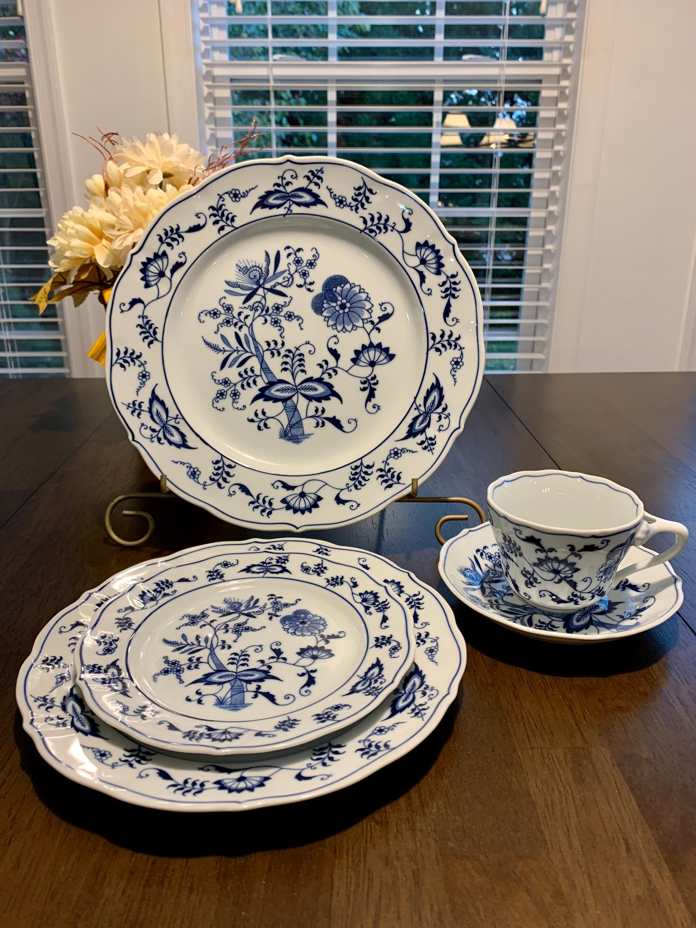 5 Piece Place Settings of Blue Danube China - Etsy