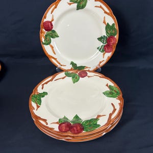 4 Franciscan Apple Dinner Plates USA