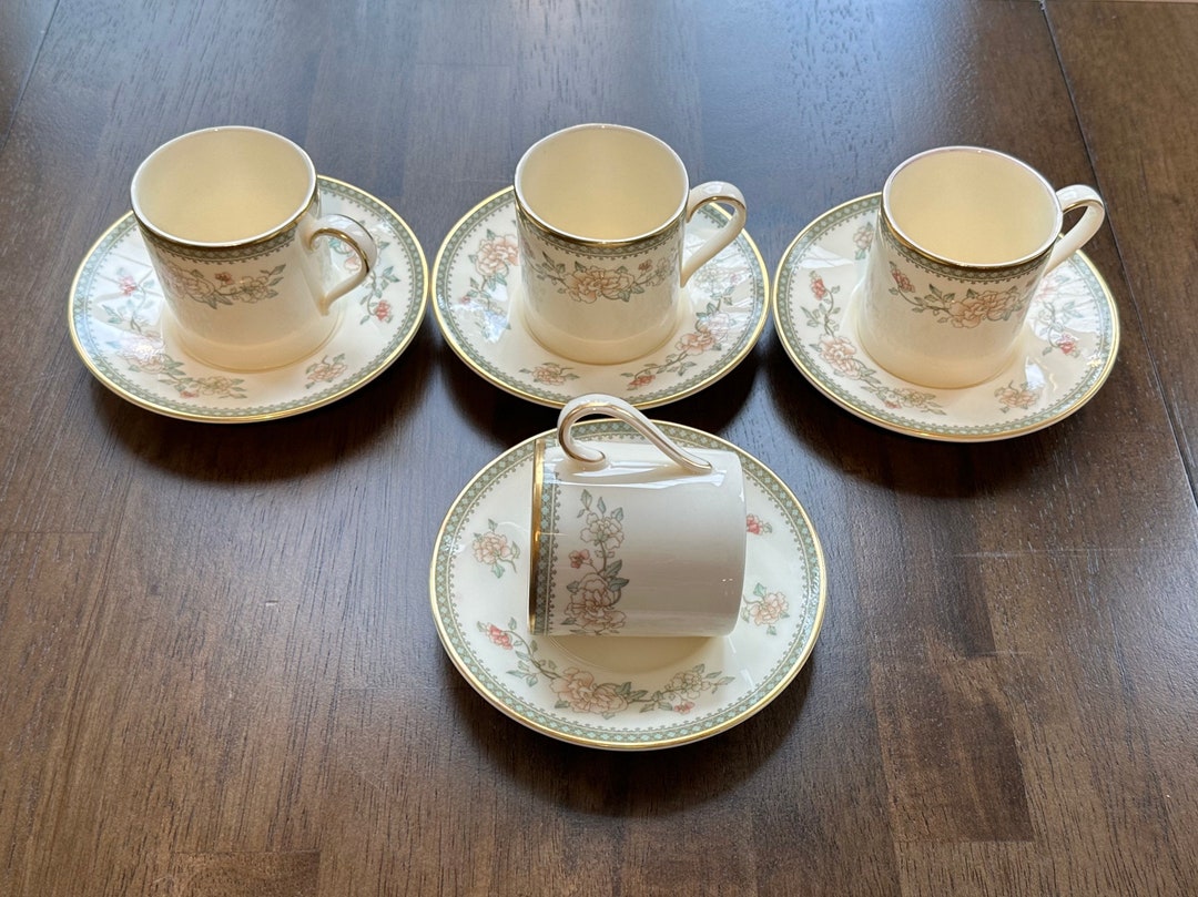 4 Minton Jasmine Demitasse Cups and Saucers Etsy