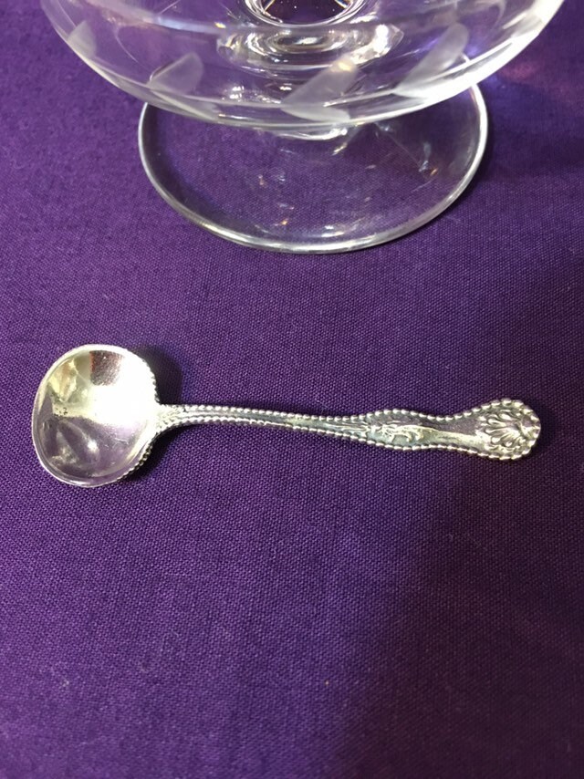 Crystal Salt Cellar With Silver Spoon Etsy