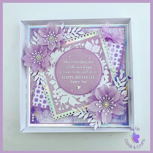 Luxury Handmade Birthday Card, Luxury Birthday Card, Luxury Card, Birthday Card, Handmade Birthday Card, Boxed Birthday Card, Flower Card