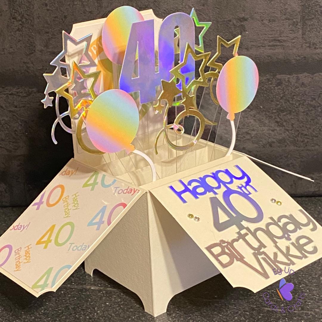 Birthday Card, Personalised, Pop up Box Card, Card in a Box, Unique ...