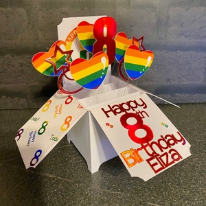 Birthday Card,  Personalised card, Pop Up Box Card, Card in a box, LGBT Birthday Card, Handmade, Age, Handmade, Birthday, Greetings, Custom