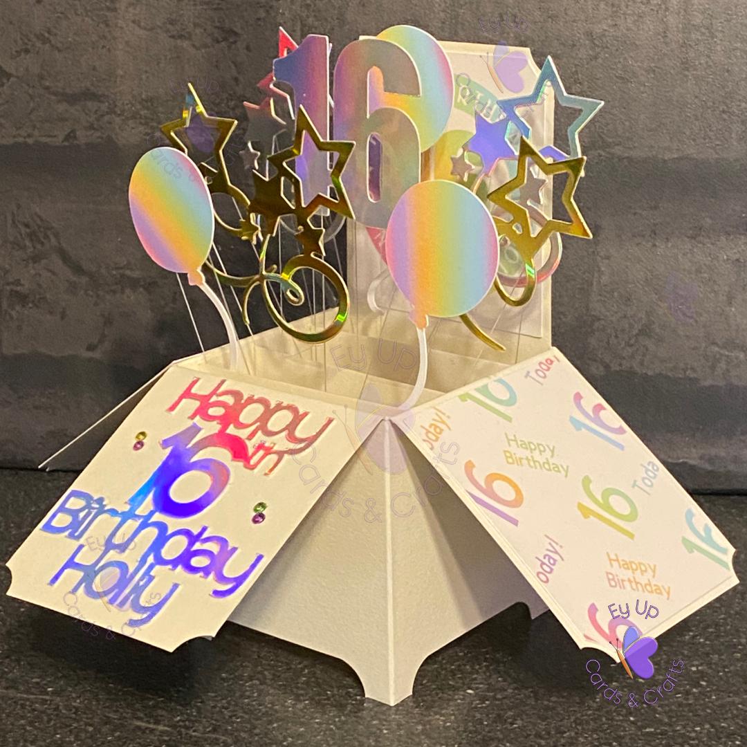 Birthday Card, Personalised, Pop up Box Card, Card in a Box, Unique ...
