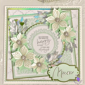 Luxury Handmade Birthday Card, Luxury Birthday Card, Luxury Card, Birthday Card, Handmade Birthday Card, Boxed Birthday Card, Flower Card