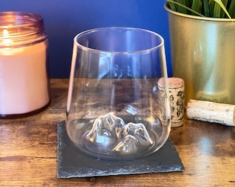 Mountain Bottom Wine Glass | Set of TWO | Cocktail Glass | Drinking Glass | Different Colors