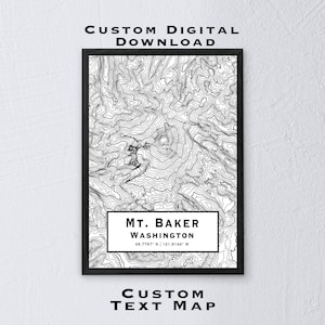 Custom Topography Map | PICK YOUR LOCATION | Any Size | Map | Digital** | Black and White | Coordinates | Add a Heart