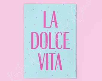 La Dolce Vita Art Print, Colourful Italy Artwork, Italian Inspired Home Decor, Bold Wall Art, Life in Colour