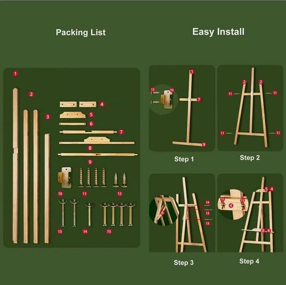 Adjustable Tripod Floor Easel Portable Wood Art Portable Easel Stand ...