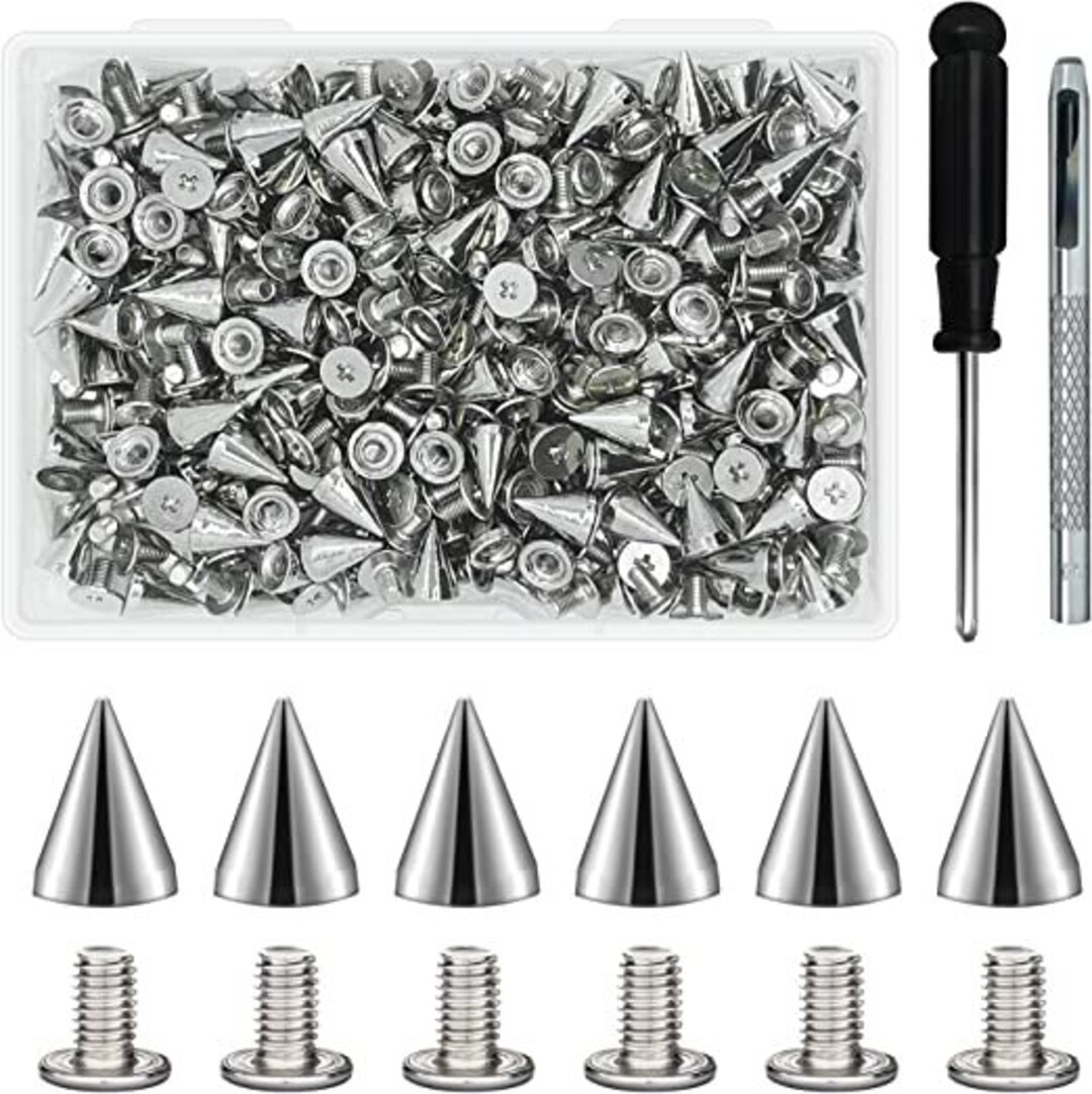 200 Sets 9.5mm Cone Spikes Metal Tree Spikes Screwback Studs