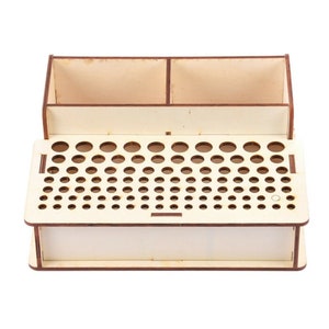 103 Holes Leather DIY Craft Wood Tool Rack Wooden Stamps Stand Holder Organizer