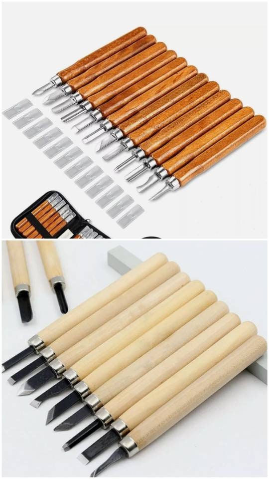 Wood Carving Hand Chisel Tool Set Professional Woodworking L 12 PCS ...