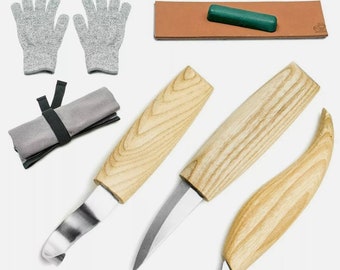 Wood Carving Knives Set Woodworking Tools Spoon Kit Whittling Carpenter