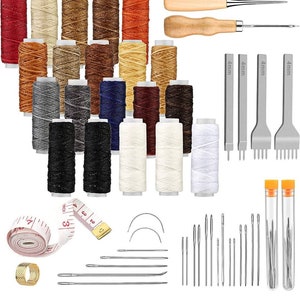 Leather Sewing Tools, Leather Craft Hand Stitching Tools Leather Hole Punches Lacing Stitching Punch Tool Leather Sewing Waxed Thread
