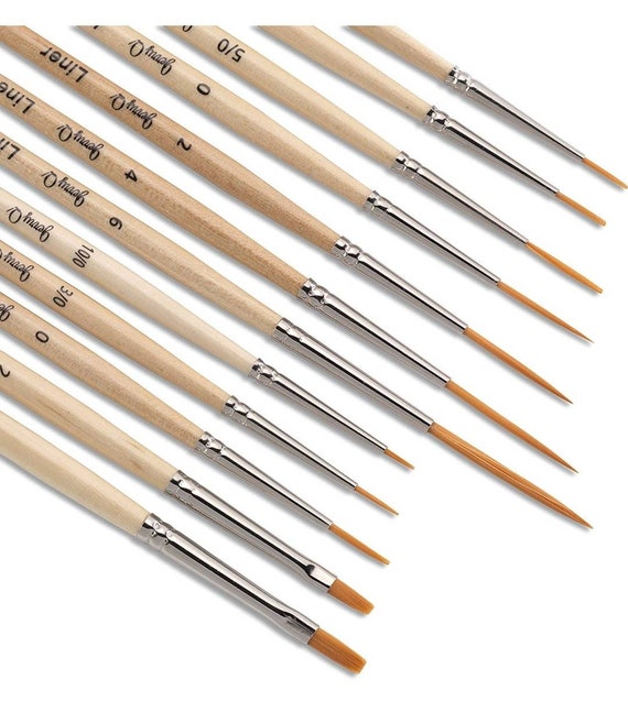 12/24pcs Paint Brushes Set Nylon Hair Wooden Handle Painting Brush