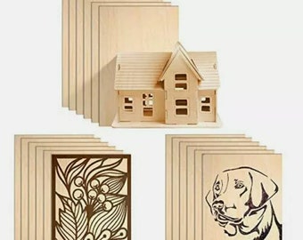 10 Pieces 1/16 x 10 x 12 Inch Basswood Sheets Unfinished Wood Sheets Basswood Blank Sheet Thin DIY Wood Pieces for Arts and Crafts DIY Cutti