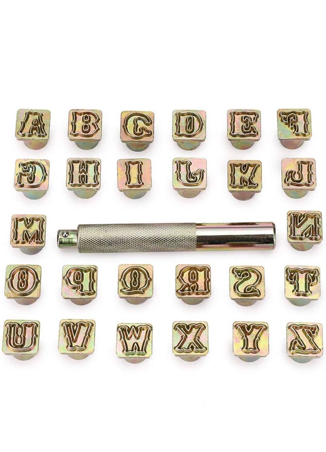 Capital Letters Stamp Set, 1/2 / 13mm Alphabet Stamp Tools Set