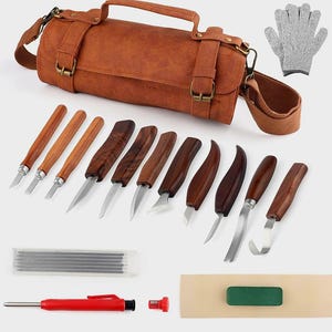 Kit de tallado de madera de lujo: cuchillo para tallar madera, juego de cuchillos para tallar madera