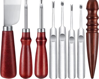 8 Pieces Leather Knife Set