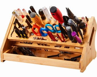 Bamboo Screwdriver Organizer Rack Tools Desktop Hand Tool Stand and Repair Tool Storage Holder