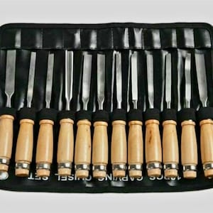 Wood Carving Hand Chisel Tool Set Professional Woodworking l 12 PCS