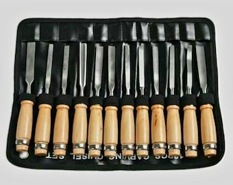 Wood Carving Hand Chisel Tool Set Professional Woodworking l 12 PCS