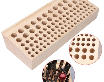 98 Holes Leather Craft Tool Holder Wooden Rack Punch Organizer For Store Tools