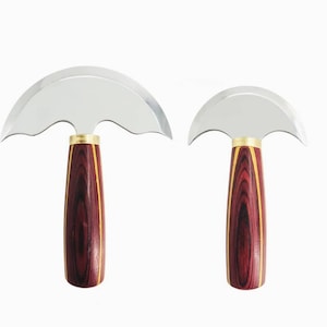Leather Round Head Knife with Wooden Handle, Leather Working Knife for Leather