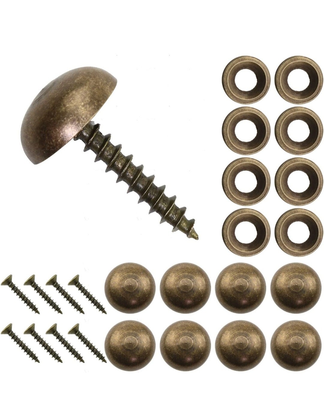 Lot De 30 Vis Décoratives En Laiton Avec Capuchons – Miroir 9 Mm, Finition Bronze