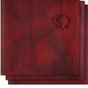 3 Red Leather Sheets for Leather Crafts - Full Grain Buffalo Leather Squares - Genuine Leather Sheets, Great for Jewelry, Leather Wallets