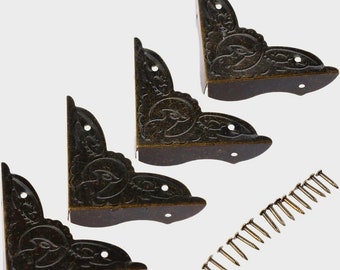 Vintage Corner Protectors, Antique Bronze Decorative Edge Corner Protectors, Three-Sided Metal Edge Cover
