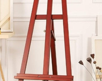 Adjustable Height Display Easel 57" to 76", Holds Canvas up to 43", Holds 22 lbs, Beech Wood Art Easel for Painting, Easy to Assemble Floor