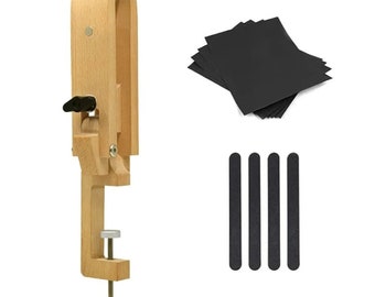 Beech Wood Foldable Leather-Pony Table Desktop Stitching Pony Horse Clamp,Leather Sewing Pony Horse Clamp for DIY Hand Stitching Leather