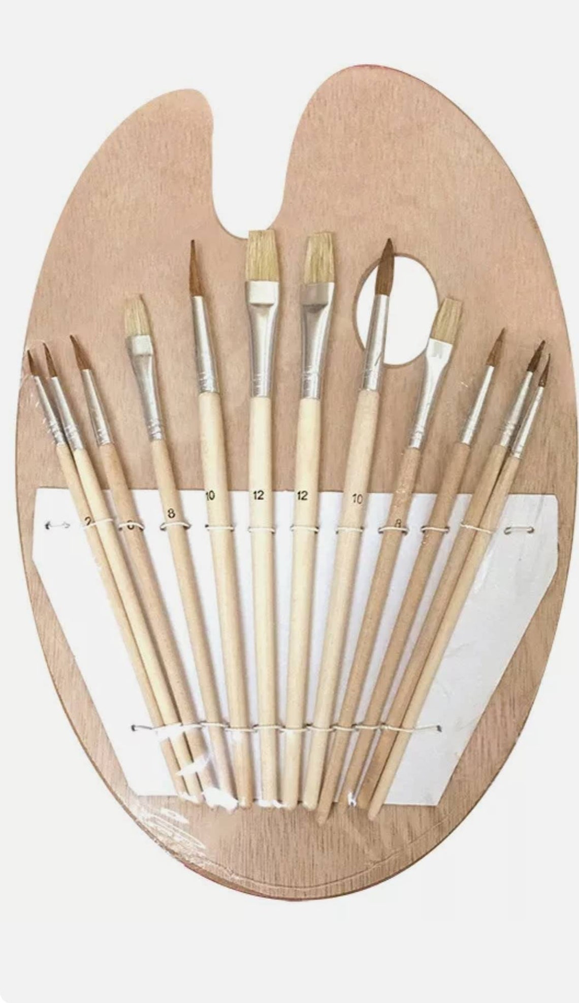 Wood Artist Painting Palette With 12 Brush Set Etsy