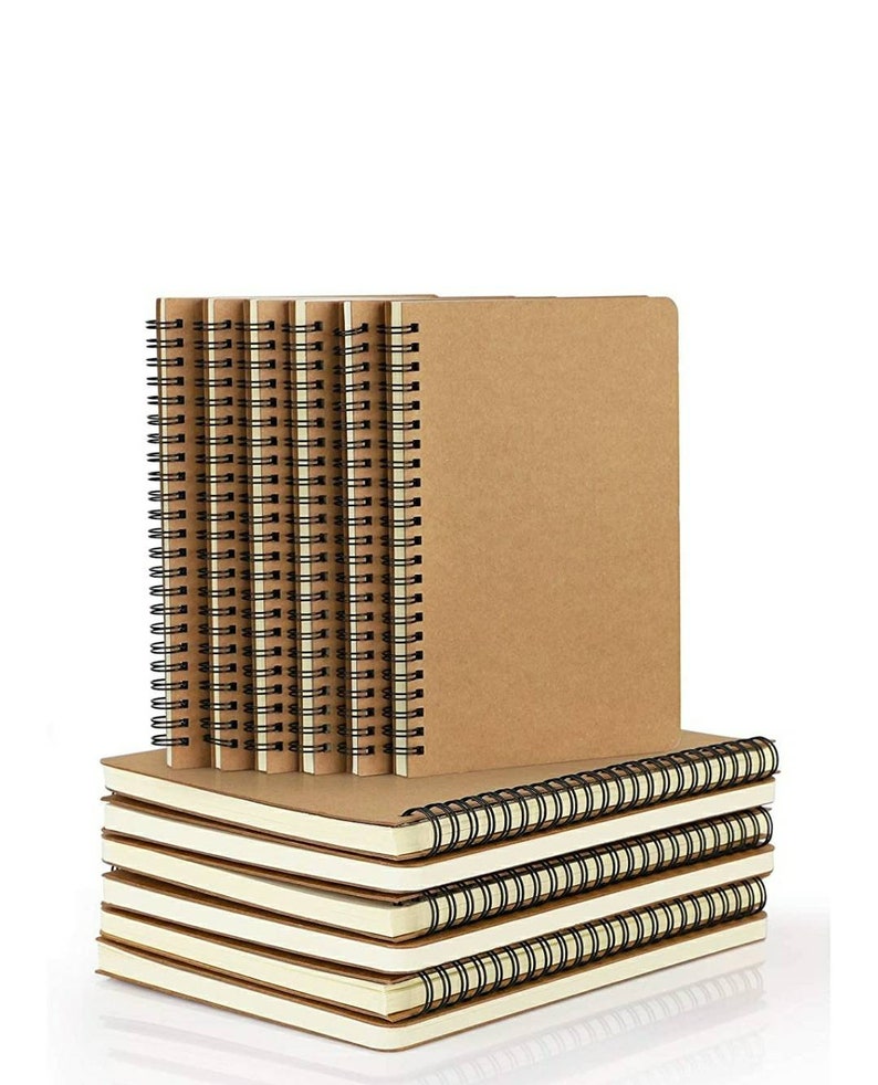 Kraft Cover Spiral Notebook Journal Travel Writing Lined Etsy