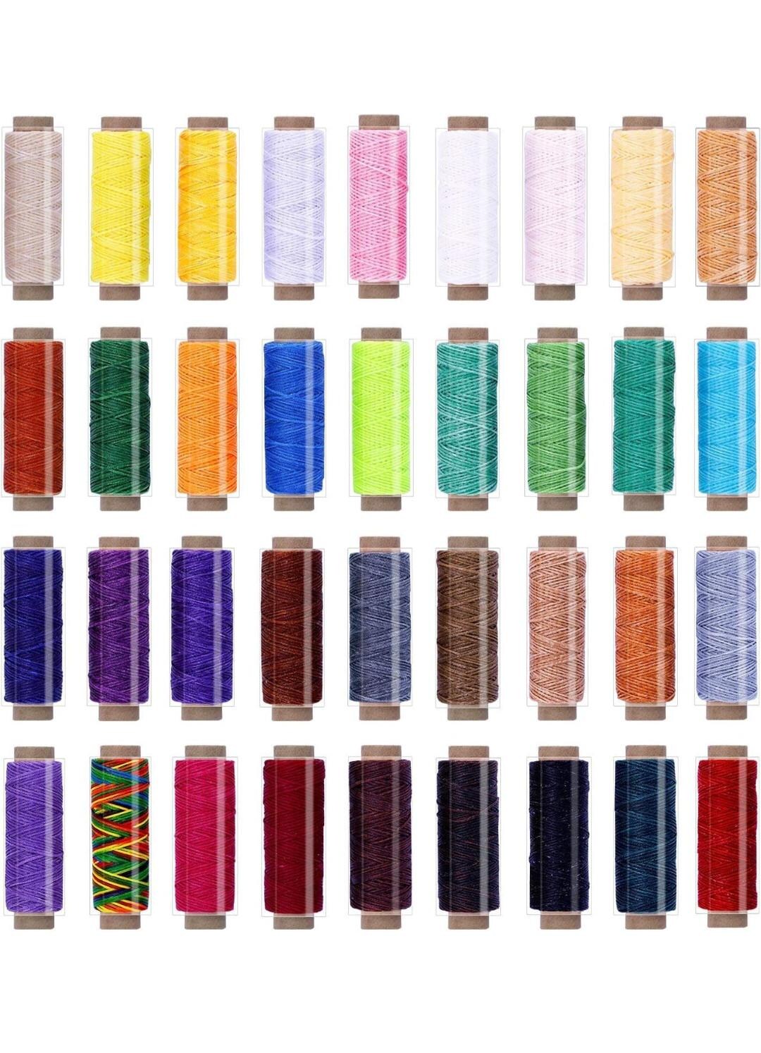 36/48 Colors Waxed Thread,1188yards Colorful Leather Thread,33yards per ...