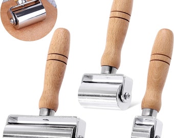 3Pcs 26mm 60mm 100mm Leather Press Edge Rollers Leather Edge Creaser and Smoother for Leather Glue Laminating, Quilting, Platen Tools