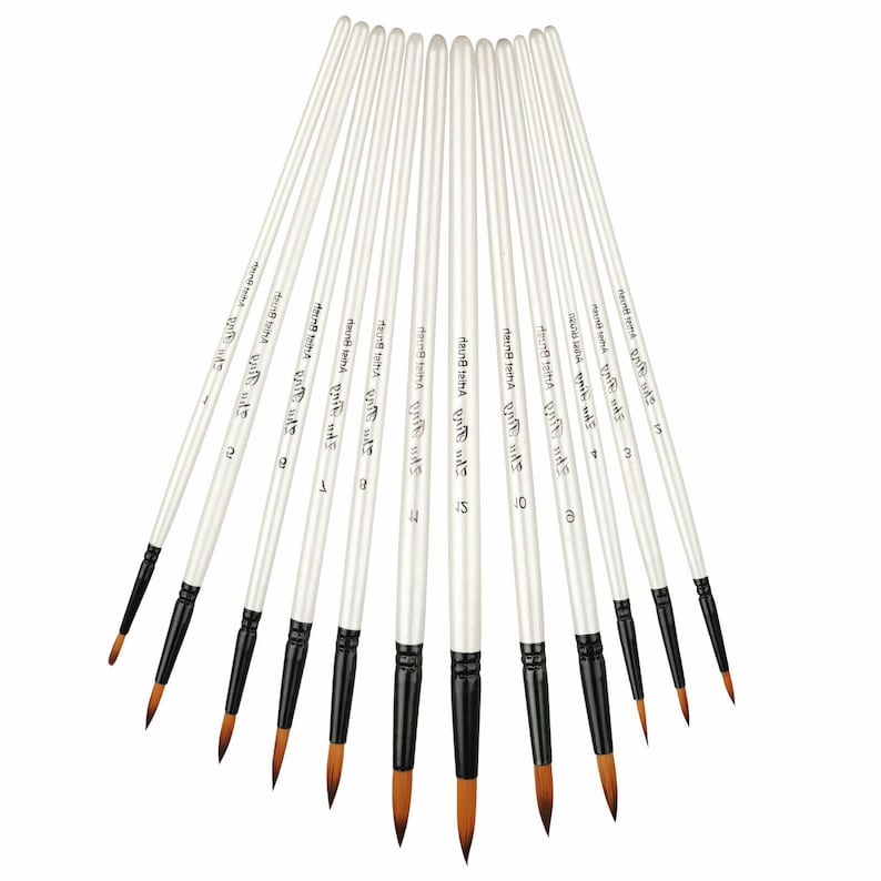 12/24 Artist Paint Brushes Set Acrylic Oil Watercolour Etsy