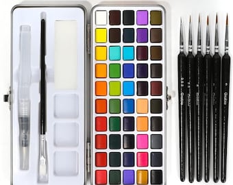 Watercolor Paint Set, 50/100 Vivid Rich Colors in Portable Box